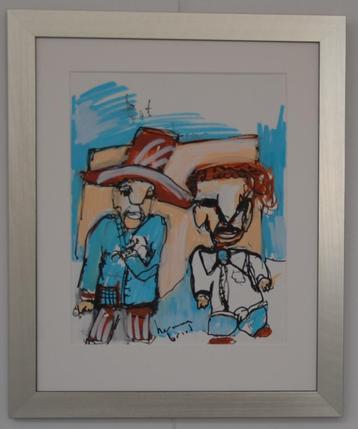 Herman Brood orgineel twee mannen. beschikbaar voor biedingen