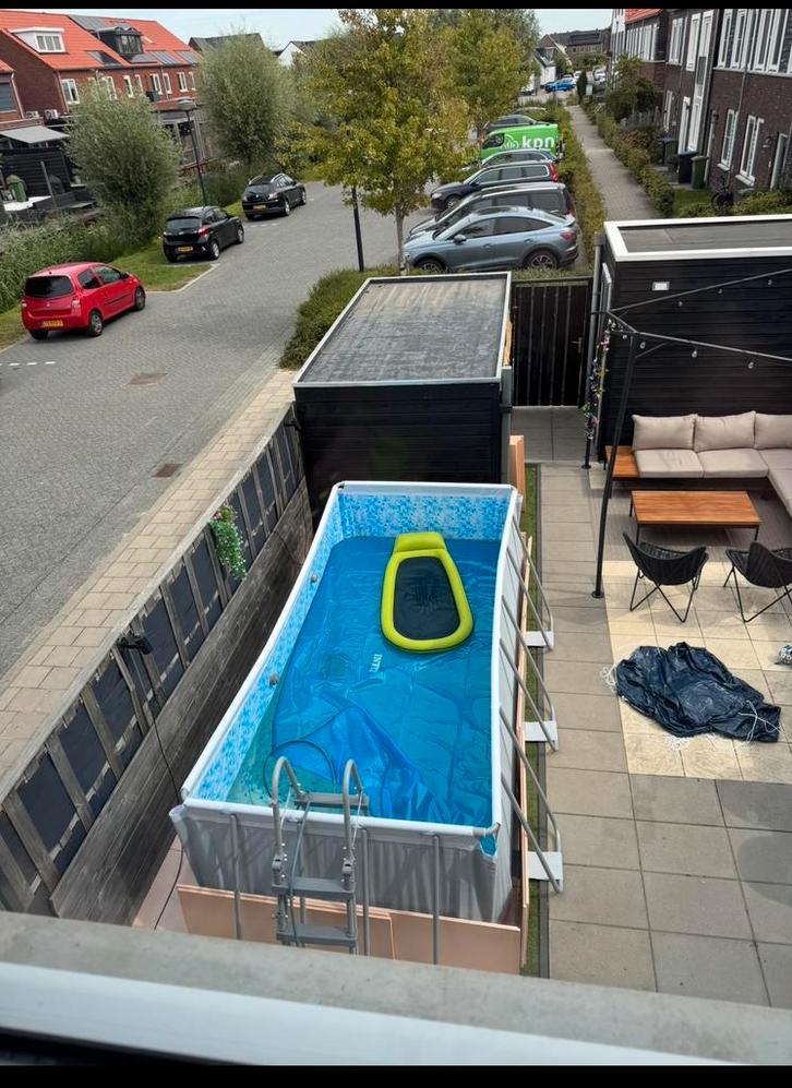 Bestway Power Steel Zwembad + Zandfilterpomp + Verwarming, Tuin en Terras, Zwembaden, Zo goed als nieuw, Opzetzwembad, 120 cm of meer