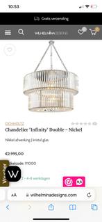 Eichholtz lamp chandelier infinity double, Huis en Inrichting, Lampen | Hanglampen, Glas, Ophalen of Verzenden, Zo goed als nieuw