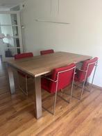 Eetkamertafel met houten tafelblad, Huis en Inrichting, Tafels | Eettafels, Ophalen, 100 tot 150 cm, 50 tot 100 cm, Zo goed als nieuw