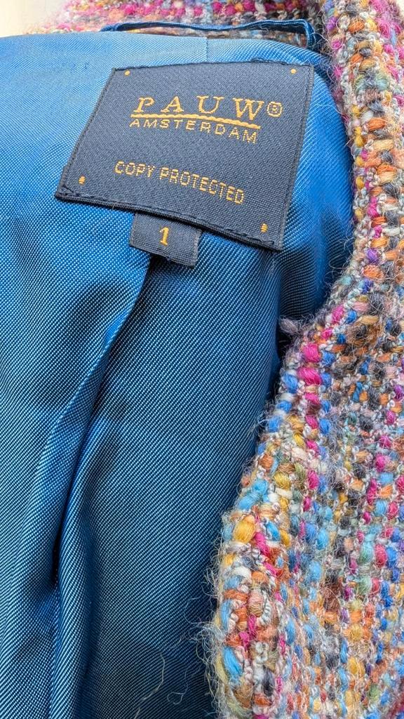 PAUW Amsterdam Tweed Jasje Maat 36, Kleding | Dames, Jasjes, Kostuums en Pakken, Zo goed als nieuw, Jasje, Maat 36 (S), Overige kleuren