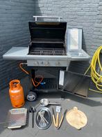 Bbq met gereedschap en gasfles, Ophalen, Zo goed als nieuw