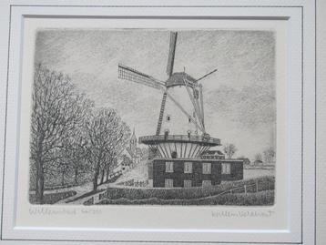 Willemstad, ets van Willem Veldhorst beschikbaar voor biedingen