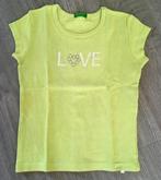 BENETTON Lief lime groen shirt met diamant hartje , mt 110, Ophalen, Gebruikt, Meisje, Shirt of Longsleeve