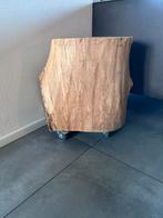 Boomstam bijzettafel (op wielen), Huis en Inrichting, Woonaccessoires | Zuilen en Pilaren, Ophalen, Zo goed als nieuw