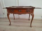 theetafel met uitschuifbare zijpanelen en grote lade, Antiek en Kunst, Ophalen