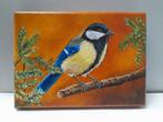 Schilderij koolmees op tak - eigen werk - vogelschilderij, Ophalen of Verzenden, Opgezet dier