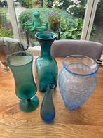 Blauwe vazen, Ophalen, Blauw, Minder dan 50 cm, Glas