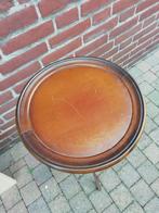 Notenhouten Plantentafel/Bijzettafel, Minder dan 55 cm, Gebruikt, Vintage, Ophalen of Verzenden