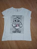 T-shirt wit, met tekst: I'm not me without coffee, Kleding | Dames, T-shirts, Nieuw, Maat 42/44 (L), Ophalen of Verzenden, Wit