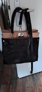 Nieuwe zwart/roze leren tas, Verzenden, Nieuw, Zwart, Handtas