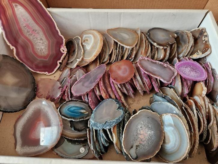 181 stuks agaatschijven *, Verzamelen, Mineralen en Fossielen, Ophalen of Verzenden