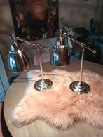 Twee industriële look tafellampen chroom nieuw, 50 tot 75 cm, Ophalen of Verzenden, Zo goed als nieuw, Industriële