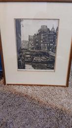 Ets van een Rotterdam , de Kolk  36x42 cm, Antiek en Kunst, Kunst | Etsen en Gravures, Ophalen of Verzenden