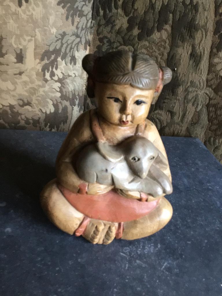 Chinees houten beeldje., Antiek en Kunst, Curiosa en Brocante, Ophalen of Verzenden