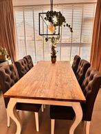 Eettafel met 6 stoelen - Stijlvol en comfortabel, Huis en Inrichting, Ophalen of Verzenden, Zo goed als nieuw, 6 tot 8 stoelen