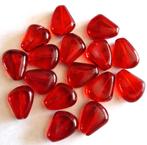 Rode steen vorm glas kralen 12x15 mm, Verzenden, Nieuw, Kraal