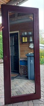 Opdekdeur met spiegel, linksdraaiend., Doe-het-zelf en Verbouw, Kozijnen en Schuifpuien, Gebruikt, Deurkozijn, Hout, Ophalen