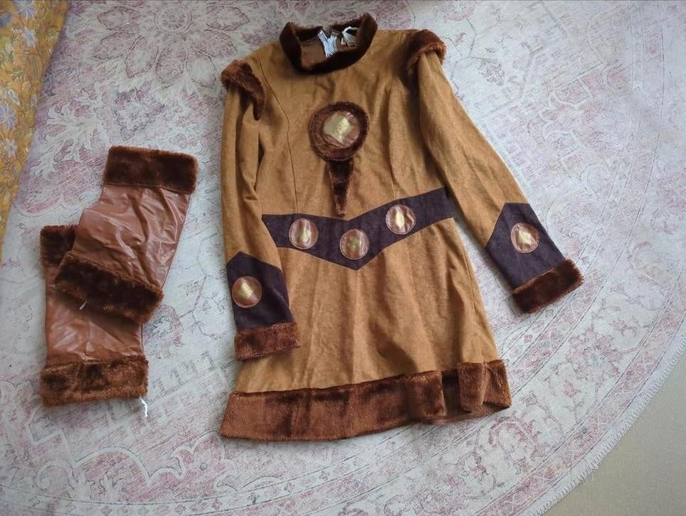 Carnaval Viking Jurk met beenwarmers - Maat 38, Ophalen of Verzenden, Gebruikt, Meisje