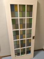 Oude deur met glas in lood, Doe-het-zelf en Verbouw, Glas en Ramen, Ophalen, Minder dan 80 cm, Glas in lood