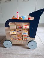 Houten activiteiten loopwagen Walvis, Kinderen en Baby's, Speelgoed | Houten speelgoed, Ophalen, Zo goed als nieuw