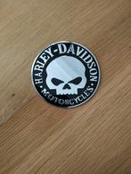Harley Davidson Sticker Skull zwart metaal rond 9 cm