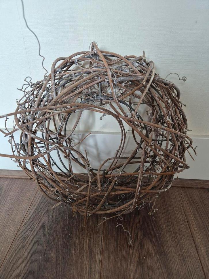 5 x Decoratieve houten krans, Huis en Inrichting, Lampen | Hanglampen, Zo goed als nieuw, Minder dan 50 cm, Hout, Ophalen of Verzenden