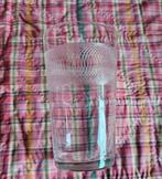 Vintage drinkglas met geëtste rand, Ophalen of Verzenden, Zo goed als nieuw