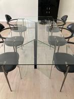Eettafel en 6 stoelen - design, Huis en Inrichting, Tafels | Eettafels, Ophalen, Rechthoekig, 200 cm of meer, 50 tot 100 cm