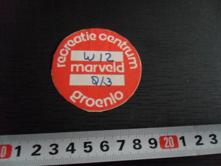 sticker recreatie centrum marveld groenlo W12 8/3, Verzamelen, Stickers, Zo goed als nieuw, Bedrijf of Vereniging, Ophalen