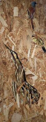 Roerdomp / vogels geschilderd, Antiek en Kunst, Ophalen of Verzenden
