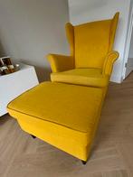 Fauteuil Ikea Strandmon incl voetenbank, Huis en Inrichting, Fauteuils, Ophalen, Zo goed als nieuw, 75 tot 100 cm