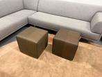 2 Nieuw Eyye Kub Hockers 47 Cera Clay leer Voetenbank Poef, Huis en Inrichting, Rond, Nieuw, Leer, 50 tot 75 cm