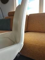 T.k 4 Eetkamer stoelen van H&H, model Catania,wit leer., Ophalen, Minder dan 50 cm, Minder dan 75 cm, Leer