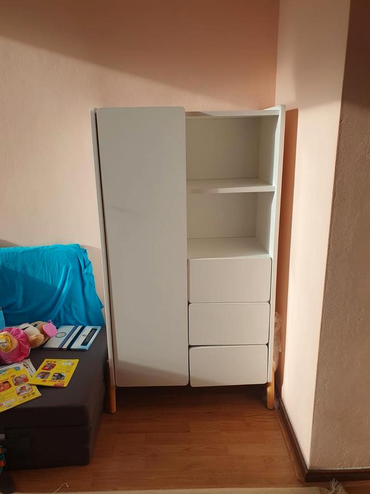 Witte Kast met Lades en Planken, Kinderen en Baby's, Kinderkamer | Commodes en Kasten, Zo goed als nieuw, Kast, 105 cm of meer