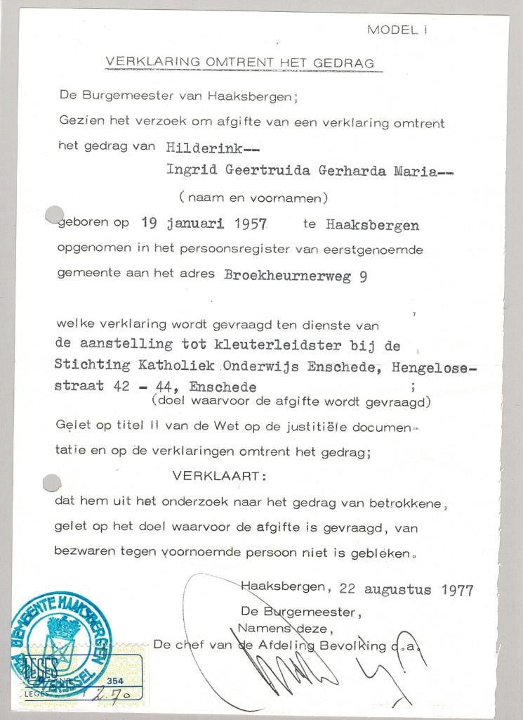 Legeszegel op document, Verzenden, Na 1940, Gestempeld