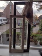 Oud Frans brocante raam met glas wit/beige en groen, Antiek en Kunst, Curiosa en Brocante, Ophalen