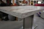 Ideale eettafel / bureau rvs grijs melamine 180 x 100 cm., Huis en Inrichting, Bureaus, Ophalen, Zo goed als nieuw