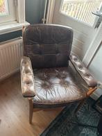 Vintage leren fauteuil, Huis en Inrichting, Fauteuils, Ophalen, Gebruikt, 75 tot 100 cm, 50 tot 75 cm