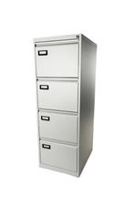 Metalen archiefkast met 4 lades, Minder dan 50 cm, Gebruikt, 100 tot 150 cm, Meerdere deuren