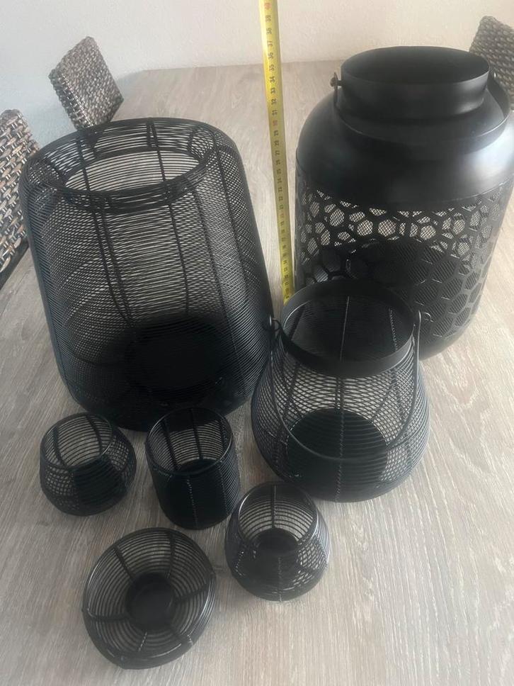 ⚠️️️ OPRUIMING! Metalen windlichten / theelichthouders, Huis en Inrichting, Woonaccessoires | Kandelaars en Kaarsen, Zo goed als nieuw