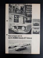 Autotest ALFA ROMEO Giulia Sprint GT Veloce 1967, Ophalen of Verzenden, Gelezen, Alfa Romeo