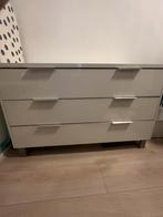 Witte hoogglans ladekast met 3 lades 120x45x75cm, Huis en Inrichting, Kasten | Dressoirs, Ophalen, Kunststof, Gebruikt, 50 tot 100 cm