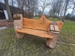 tuinbank brocante uil tuinbeeld eikenhout tuinset loungeset, Tuin en Terras, Ophalen, Nieuw, Hout