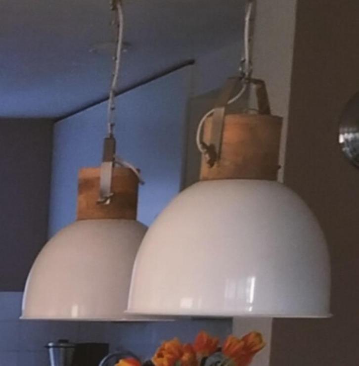 2st. Industriële Hanglamp | Maisons du Monde - Loods 5, Huis en Inrichting, Lampen | Hanglampen, Gebruikt, 75 cm of meer, Ophalen