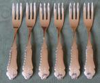 Nr J321: 6 Verzilverde Biedermeier taartvorkjes merk Sola, Ophalen of Verzenden
