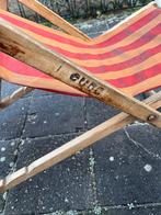 2x Engelse vintage houten deckchair / strandstoel, Ophalen