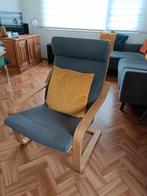 Ikea Poang houten verende stoel fauteuil grijs antraciet, Huis en Inrichting, Fauteuils, Gebruikt, Ophalen