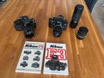Nikon F3 HP & F2 met 4 lenzen, Ophalen of Verzenden, Gebruikt, Spiegelreflex, Nikon