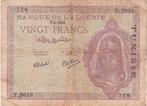 TUNISIE - BANQUE DE L 'A LGERIE VINGT FRANCS 1945, Verzenden